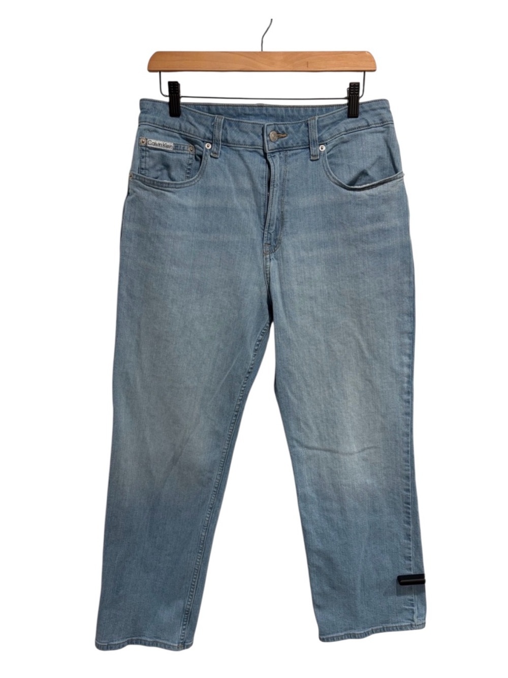 Calvin Klein Women’s Light Wash High Rise Straight Leg Jeans Cotton